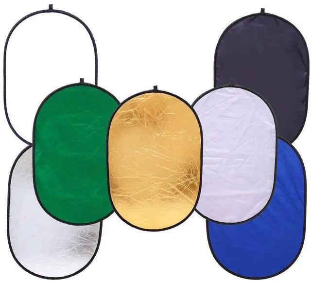 Alt view image 3 of 6 - 7-in-1 Photography Reflector (Rectangular) Translucent/Silver/Gold/White/Black/Blue/Green Light Diffuser & Chroma Key Background Kit with Carrying Case (120x180cm/47x70)