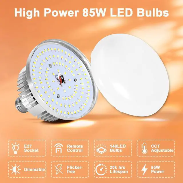 Alt view image 2 of 7 - Softbox Lighting Kit 2pack,Soft Box Upgrade 85W 2700-6400K 100-240V LED Bulbs Professional Photography Lighting Kit, Photo Studio Lights for Photoshoot/Video Recording/Live Streaming