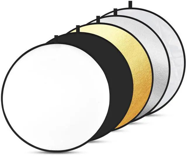 Main image of 5-in-1 Light Reflector 43 Inch/110 cm Photography Diffuser Collapsible Portable with BagGold Silver White Black Translucent for Studio and Outdoor Lighting (43'' (110cm))
