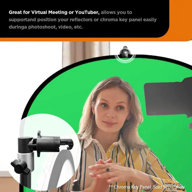 Alt view image 6 of 7 - 3 Pack Reflector Holder Backdrop Clamp, Sturdy Aluminum Alloy Photography Reflector Disc Holding Positioning Clamp Mount Adapter for Light Stand with 5/8" Stud