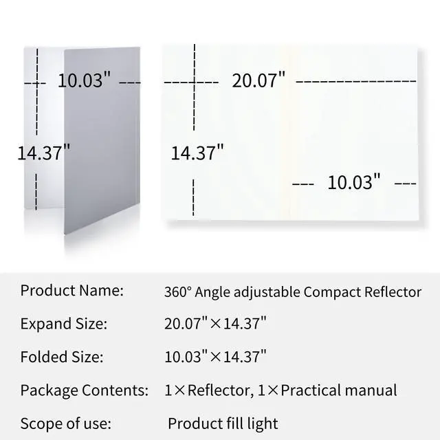 Alt view image 7 of 7 - Studio Foldable Photography Reflector Board, White & Black Light Control Card for Product Photography, Food, Cosmetics, Jewelry & Handmade Goods, Made in Japan