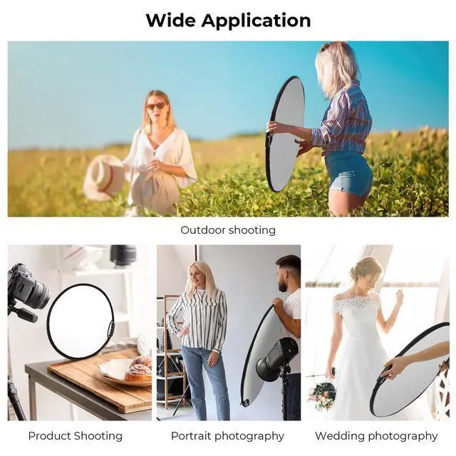 Alt view image 5 of 6 - 5-in-1 Light Reflector, 22"/60cm with Handle Grip& Bag