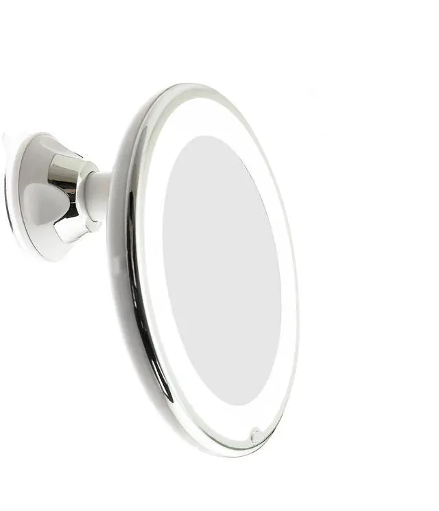 Main image of LED Lighted 10X Magnifying Makeup Mirror with Power Locking Suction Cup, Bright Diffused Light and 360 Degree Rotating Adjustable Arm, Portable Cordless Home and Travel Bathroom Vanity Mirror