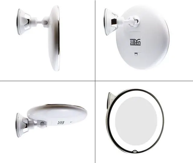 Alt view image 2 of 5 - LED Lighted 10X Magnifying Makeup Mirror with Power Locking Suction Cup, Bright Diffused Light and 360 Degree Rotating Adjustable Arm, Portable Cordless Home and Travel Bathroom Vanity Mirror