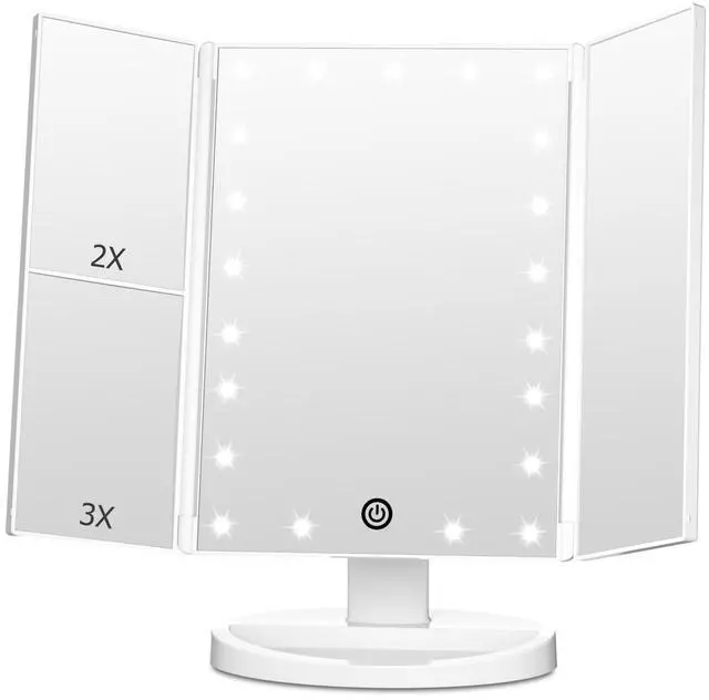 Main image of Trifold Vanity Mirror with Lights, Make up Mirror with Lighting