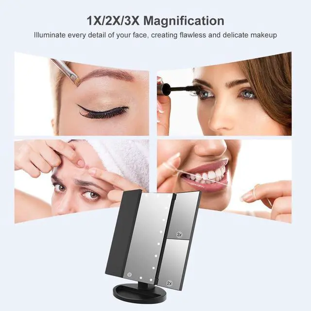 Alt view image 2 of 6 - Makeup Mirror with 21 LED Lights,Two Power Supply Modes