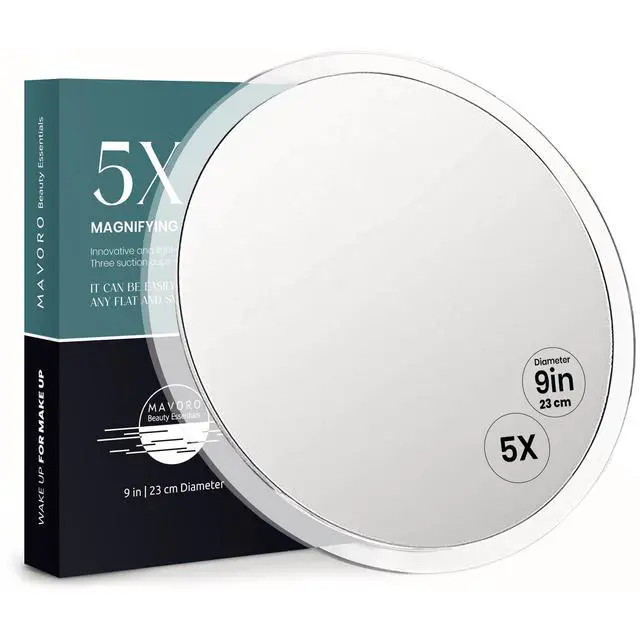 Main image of 9" Magnifying Makeup Mirror with 3 Strong Suction Cups,Portable Travel(5X)