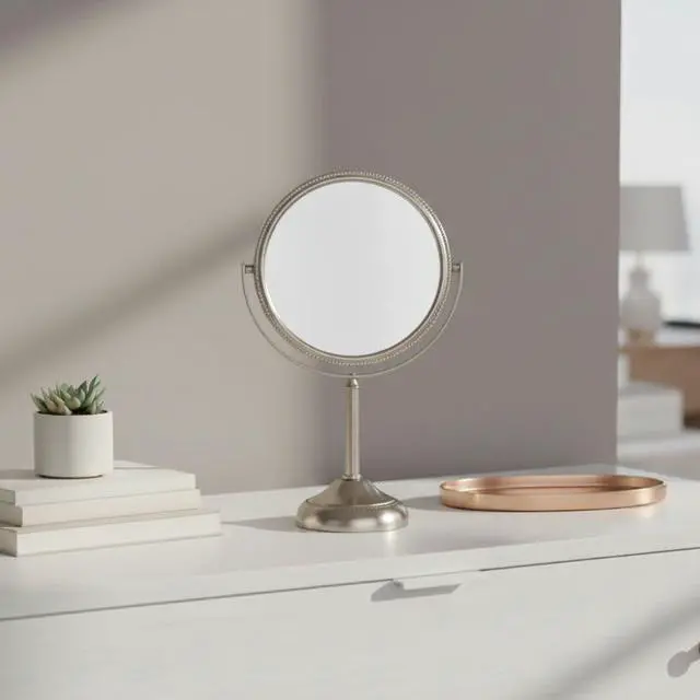 Alt view image 2 of 2 - 6" Tabletop Makeup Mirror - 10X Magnification - Nickel - JP910NB