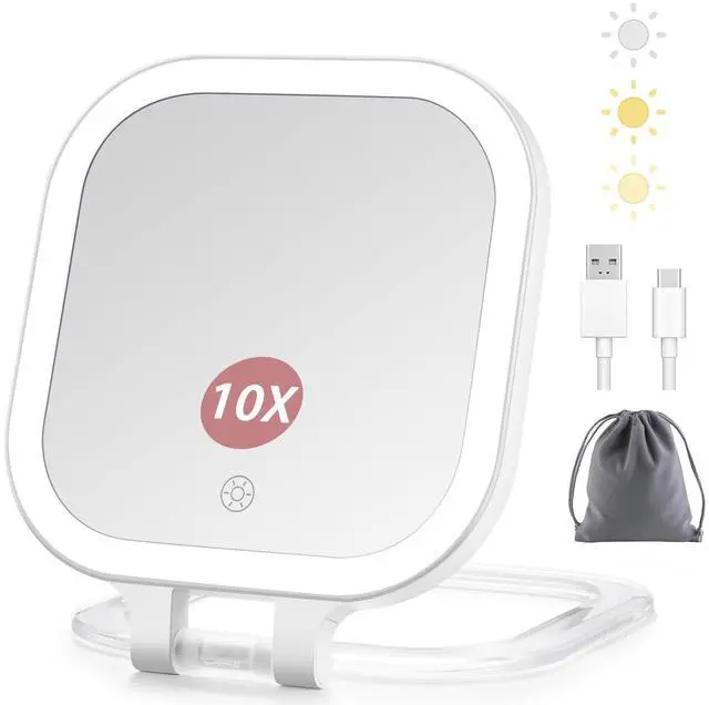 Main image of 7" Travel Makeup Mirror with Lights & 1X/10X Magnifying Vanity Mirror