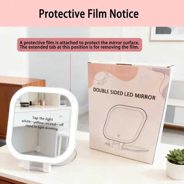 Alt view image 7 of 7 - 7" Travel Makeup Mirror with Lights & 1X/10X Magnifying Vanity Mirror