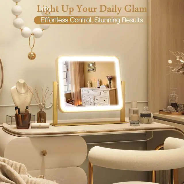 Alt view image 7 of 7 - 12"x 14" Vanity Mirror with Light, Makeup Mirror with Light for Desk