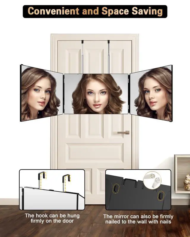 Alt view image 5 of 7 - 360 Viewing Angle Self Hair Cutting Mirror, Clear Anti-Fog HD Glass (Without LED)