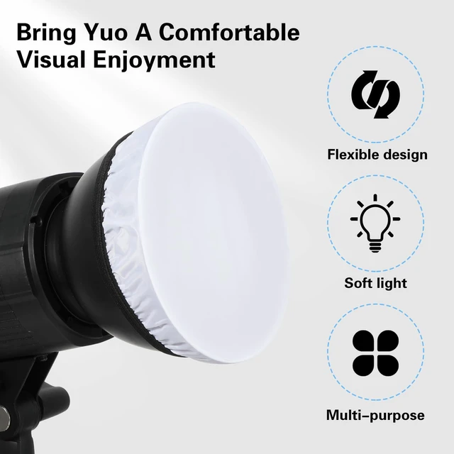 Alt view image 4 of 7 - 7"/18cm Light Diffuser,Soft Diffuser Lamp Cover White Lamp Shade Diffuser,Great for Studio Strobe Reflectors, Video Shooting (4Pcs)