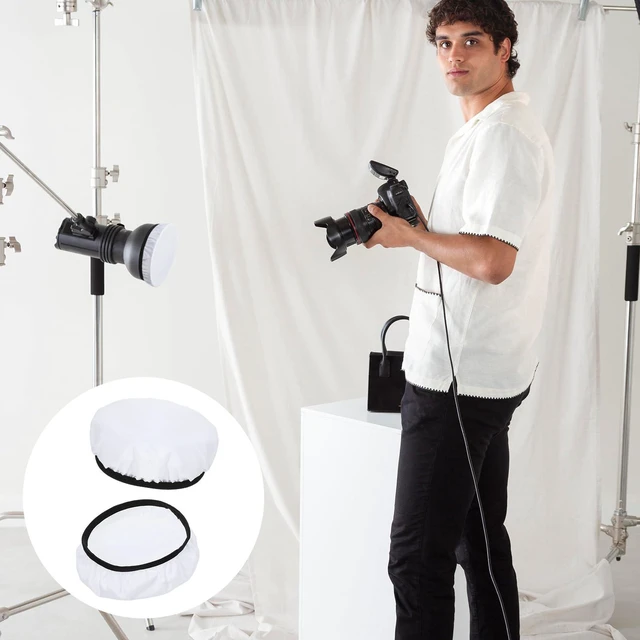 Alt view image 5 of 7 - 7"/18cm Light Diffuser,Soft Diffuser Lamp Cover White Lamp Shade Diffuser,Great for Studio Strobe Reflectors, Video Shooting (4Pcs)