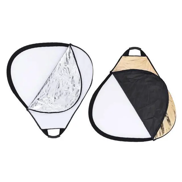 Alt view image 6 of 7 - 5-in-1 Triangle Photography Reflector 12" | Gold Silver White Transparent Black | Single-Hand Grip | Portable Durable Light Reflector with Carrying Case (30cm)