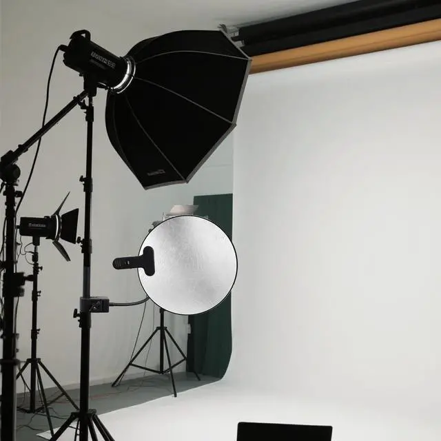 Alt view image 6 of 6 - Photography Reflector Holder, 11 Inch Bendable Metal Reflector Photography Stand Clamp for Backdrop, Diffuser, Lighting, Clamping Range 0.5''-1.9''