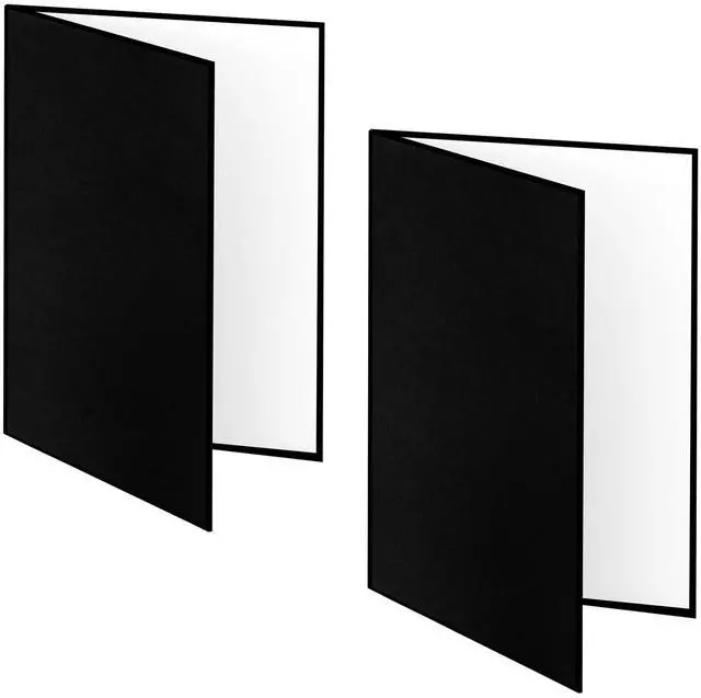 Main image of 2PCS 3 in 1 12"x8" Photography Light Reflector Cardboard, A4 Paper Folding Light Diffuser Board for Studio, Still Life, Product Shooting - Black, Silver, White