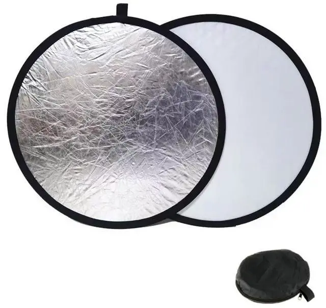 Main image of 2 in 1 Light Reflectors Board Folding Portable Photographic Equipment Photography Shooting Filler Board 12" (30cm) Indoor and Outdoor Fill Light Reflection
