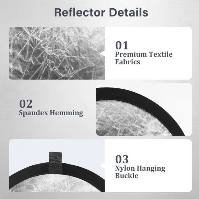 Alt view image 5 of 6 - 2 in 1 Light Reflectors Board Folding Portable Photographic Equipment Photography Shooting Filler Board 12" (30cm) Indoor and Outdoor Fill Light Reflection