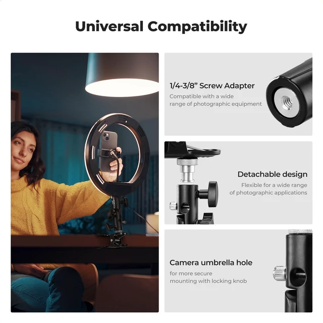 Alt view image 3 of 7 - Photography Reflector Holder, 5/8" Heavy Duty Metal Clamp