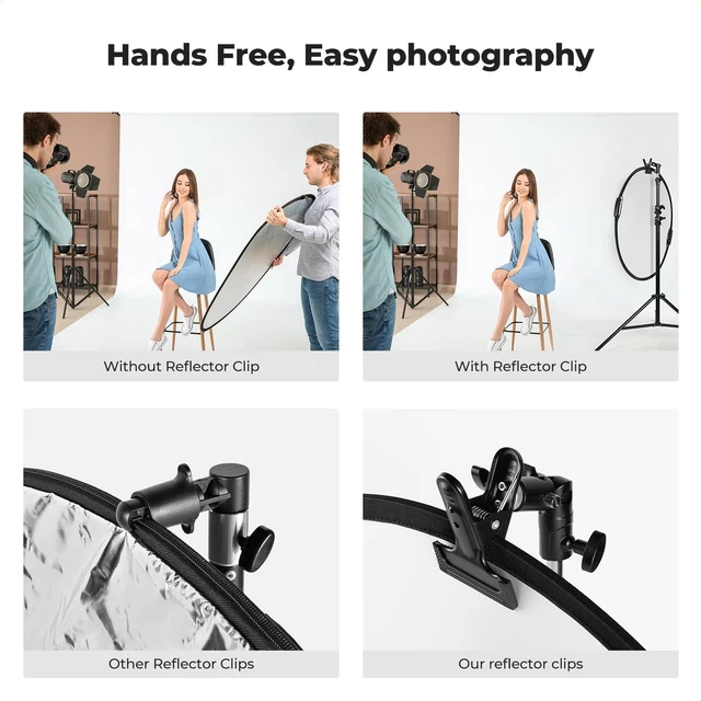 Alt view image 5 of 7 - Photography Reflector Holder, 5/8" Heavy Duty Metal Clamp