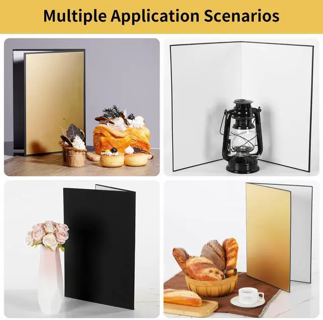 Alt view image 3 of 6 - 17 x 12 in /43 x 30 cm Light Reflector Photography Cardboard, 3-in-1