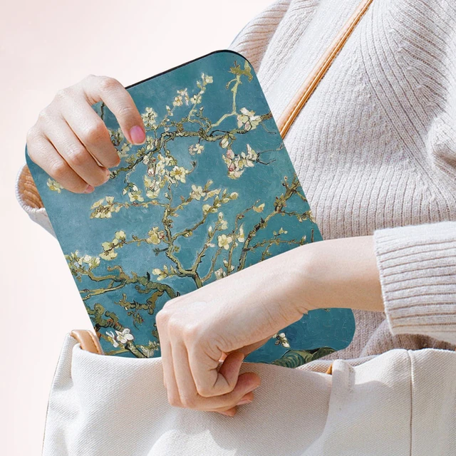 Alt view image 3 of 7 - Portable Mirror, Folding Travel Makeup Mirror Adjustable Stand for Desk Compact Personal Hand Mirror for Makeup, Almond Blossom Van Gogh Art Artistic Gifts for Mum Girl Teenager