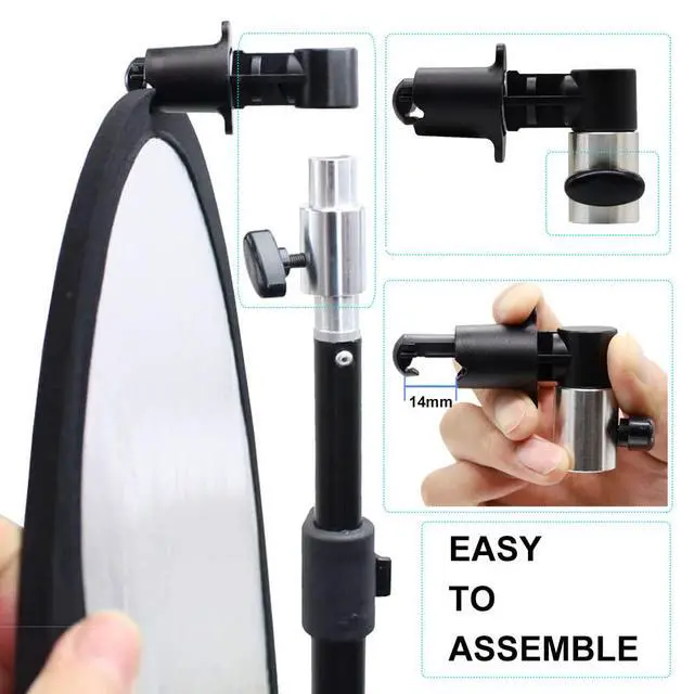 Alt view image 5 of 7 - 24in 5 in 1 Photography Reflector with Clip and Carrying Bag,Collapsible Photo Reflector,Round Light Reflectors for Photography,Gold Silver White Black Translucent Diffuser for Studio Outdoor Shooting