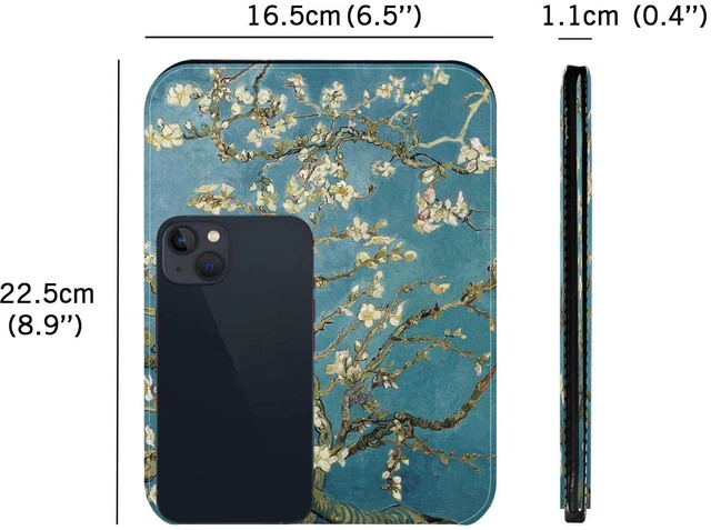 Alt view image 2 of 7 - Portable Mirror, Folding Travel Makeup Mirror Adjustable Stand for Desk Compact Personal Hand Mirror for Makeup, Almond Blossom Van Gogh Art Artistic Gifts for Mum Girl Teenager