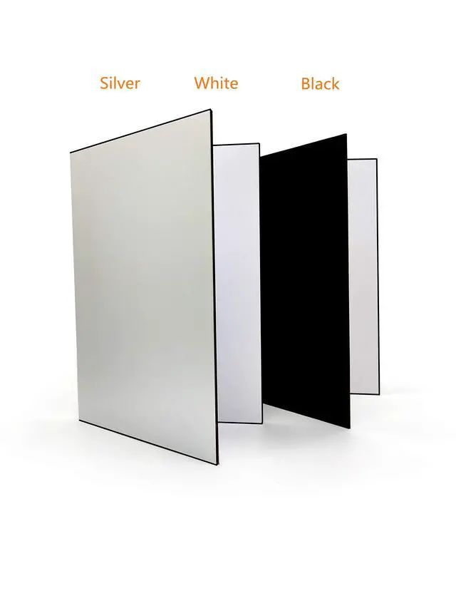 Alt view image 3 of 6 - (2 Pcs) Light Reflector 3 in 1 Photography Reflector Cardboard, A4 (12x8 Inch) Size Folding Light Diffuser Board for Still Life, Product and Food Photo Shooting - Black, Silver and White, 2 Pack