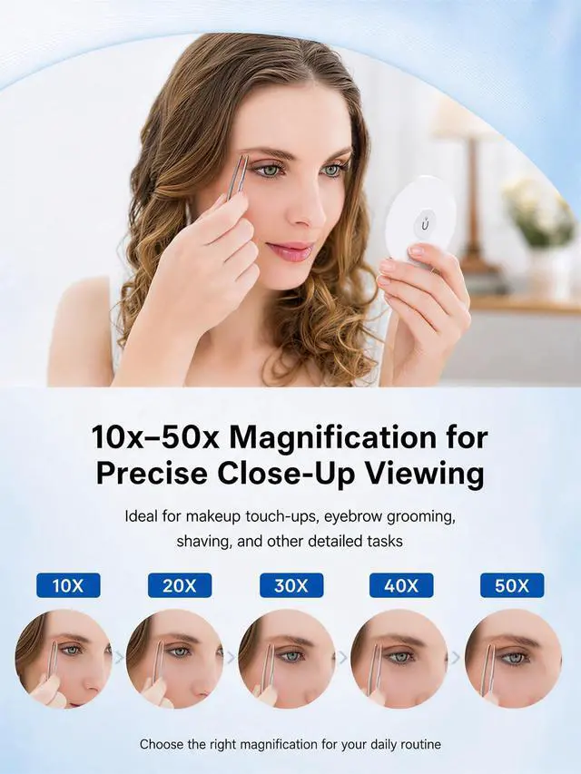 Alt view image 5 of 7 - 30x Magnetic Magnifying Mirror for Fine Makeup and Travel,3 in