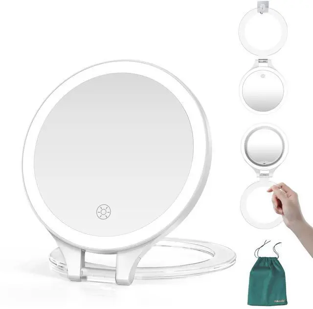 Main image of 1X/20X Magnifying Mirror with Light, Travel Makeup Mirror with Light