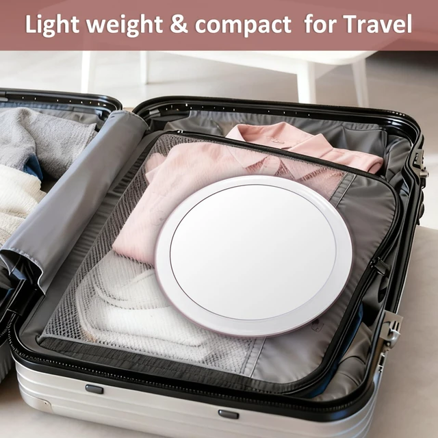 Alt view image 6 of 7 - Large 8 Inch Round Magnifying Mirror with 3 Suction Cups for Easy Mounting (10X Magnification) - Perfect for Detailed Grooming and Travel