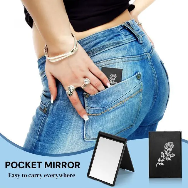 Alt view image 5 of 7 - 50 Pieces Mini Folding Mirror Bulk, Compact Makeup Mirror for Purse, Portable Makeup Mirror for Women Party Favors Daily Use