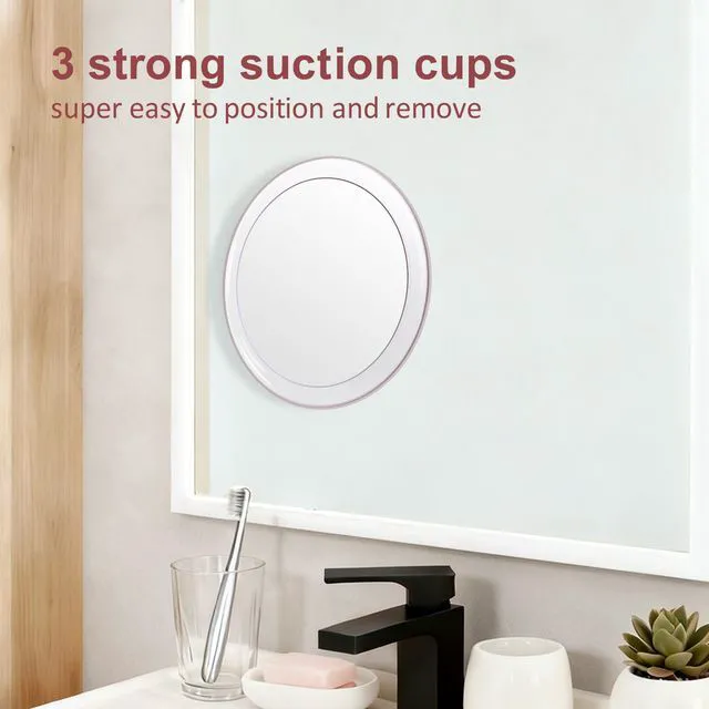Alt view image 4 of 7 - Large 8 Inch Round Magnifying Mirror with 3 Suction Cups for Easy Mounting (10X Magnification) - Perfect for Detailed Grooming and Travel
