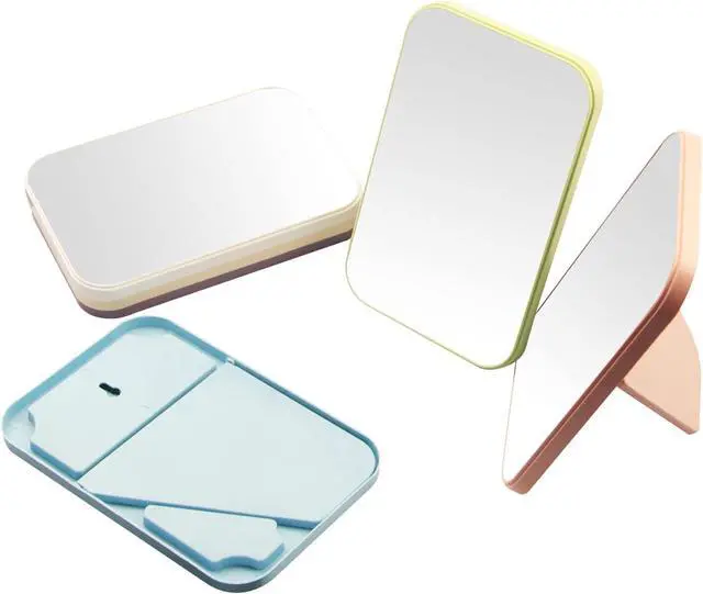 Alt view image 5 of 6 - 8-Inch Desktop Makeup Mirror, Portable Princess Mirror,Table Desk Wall Hanging Dual-Purpose Square Mirror White