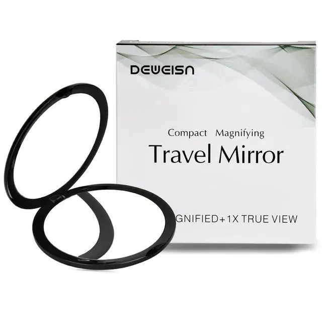 Alt view image 7 of 7 - Magnifying Compact Cosmetic Mirror Elegant Pocket Handheld Makeup Mirror with Powerful 10x Magnification and 1x True View Mirror for Travel or Your Purse