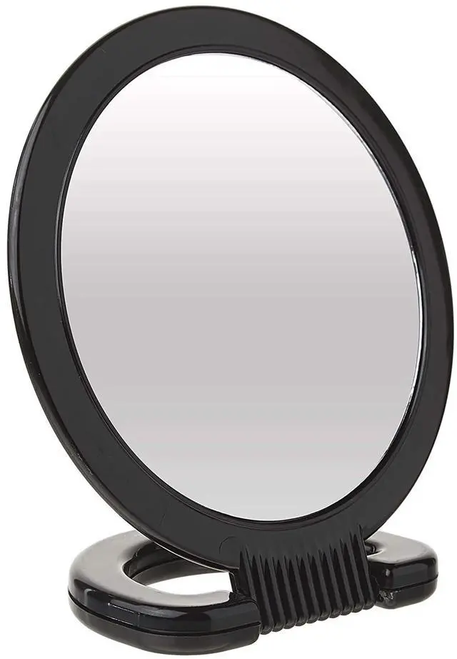 Main image of Hand Mirror Double-Sided 1X and 3X Magnification, Lightweight Portable Handheld Mirror with Handle, Ideal for Makeup, Shaving, & Everyday Beauty, Compact Size for Travel & Gym 6" Diameter