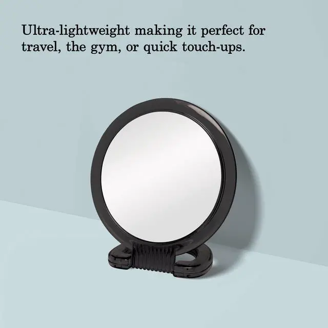 Alt view image 4 of 7 - Hand Mirror Double-Sided 1X and 3X Magnification, Lightweight Portable Handheld Mirror with Handle, Ideal for Makeup, Shaving, & Everyday Beauty, Compact Size for Travel & Gym 6" Diameter