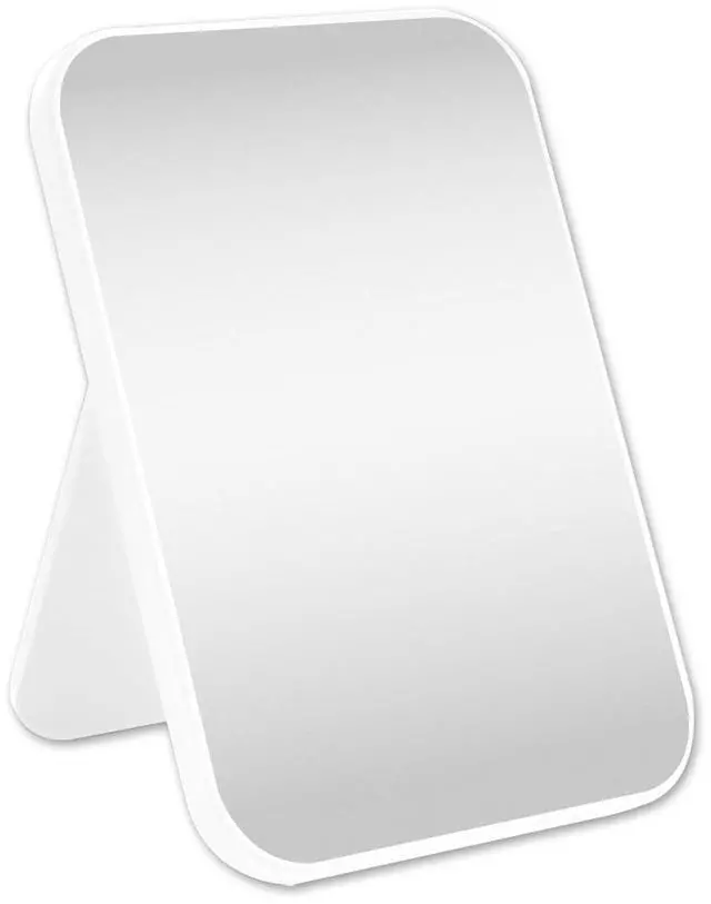 Main image of 8 Inch Desktop Makeup Mirror, Foldable Portable Princess Mirror with Stand,Table Desk Standing Cosmetic Mirror Wall Hanging Dual-Purpose Square Mirror White