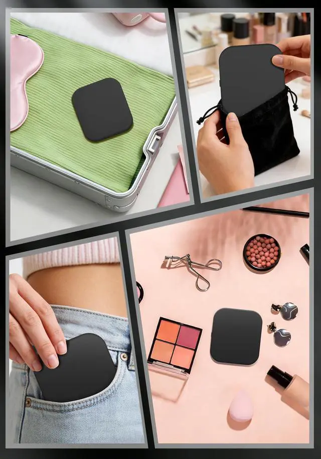 Alt view image 5 of 7 - Magnifying Mirror with Light, Rechargeable 40X Compact Mirror with 3 Lighting Modes & Dimmable Brightness, Portable Travel Makeup Mirror with Light, Essentials for Travel, Pocket Purse Black