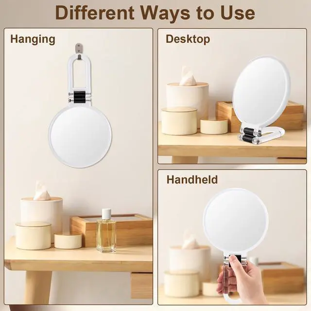 Alt view image 5 of 6 - 10X Magnifying Mirror, Double Side Handheld Mirror, Travel Makeup Mirror