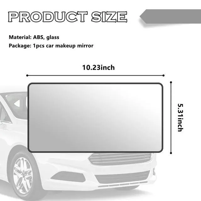 Alt view image 2 of 6 - HD Large Car Mirror Vanity with Straps,Multifunctional CCar Makeup Mirror for Cars Sun Visor,Essential Interior Car Accessories CCar Visor Mirrors for Cars,SUVs,Trucks (Black)