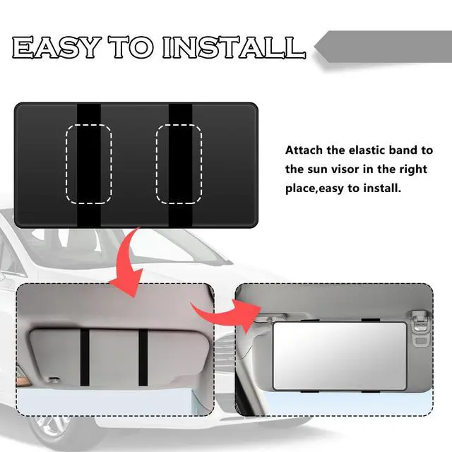 Alt view image 6 of 6 - HD Large Car Mirror Vanity with Straps,Multifunctional CCar Makeup Mirror for Cars Sun Visor,Essential Interior Car Accessories CCar Visor Mirrors for Cars,SUVs,Trucks (Black)