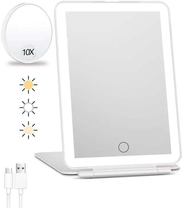 Main image of Rechargeable Travel Makeup Mirror with Lights 10X Magnifying
