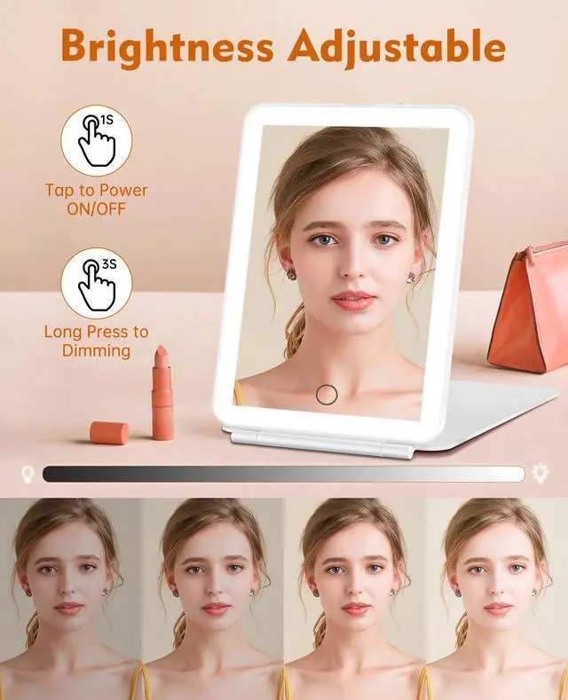 Alt view image 6 of 6 - Rechargeable Travel Makeup Mirror with Lights 10X Magnifying