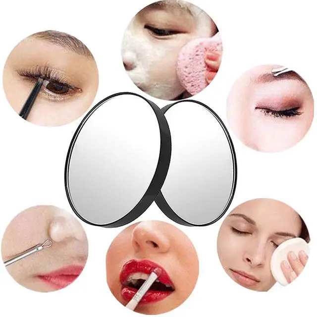 Alt view image 5 of 7 - 10X Magnifying Makeup Mirror, Round Mirror 2 Suction Cups Facial Makeup Cosmetic Absorption Shaving Home Makeup Travel Essential(Diameter 3.46 inches)