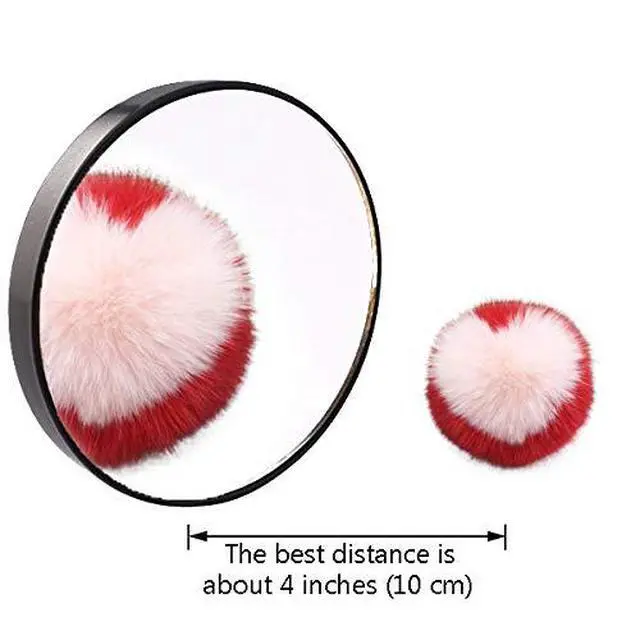 Alt view image 2 of 7 - 10X Magnifying Makeup Mirror, Round Mirror 2 Suction Cups Facial Makeup Cosmetic Absorption Shaving Home Makeup Travel Essential(Diameter 3.46 inches)