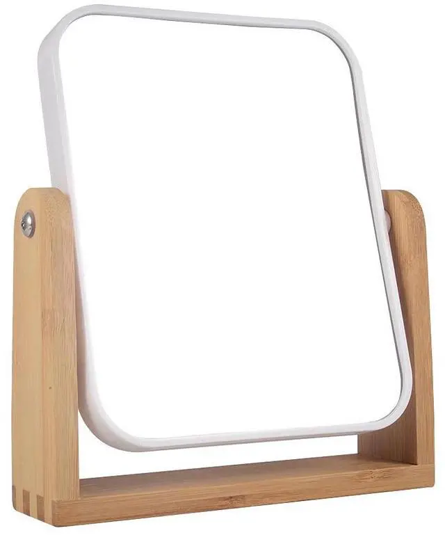 Main image of Makeup Mirror with Natural Bamboo Stand, 1X/3X Magnification Double Sided 360 Degree Swivel Magnifying Mirror,Vanity Table,Office Desk,Room Decor, Beauty Gifts(Square)