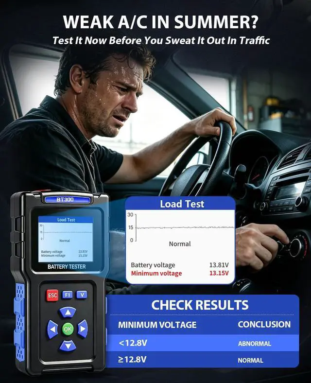 Alt view image 4 of 7 - Battery Load Tester 12v Automotive, Car Battery Tester for 24V, BT300